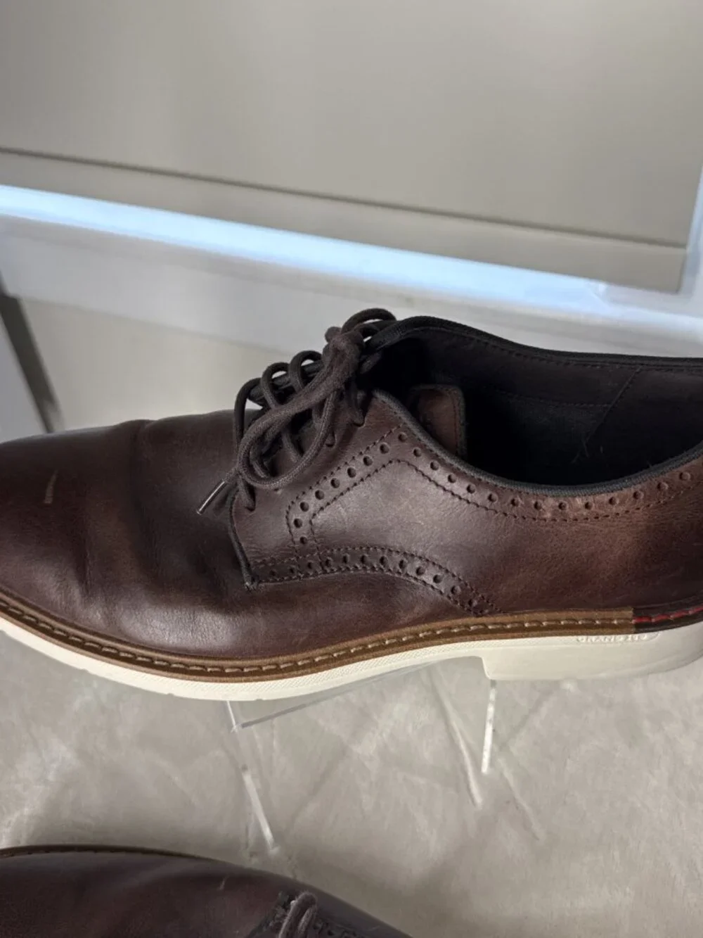 Cole Haan Go-To Plain Toe Oxford Shoes Dark Coffee Brown C35083 Men's Size 10M